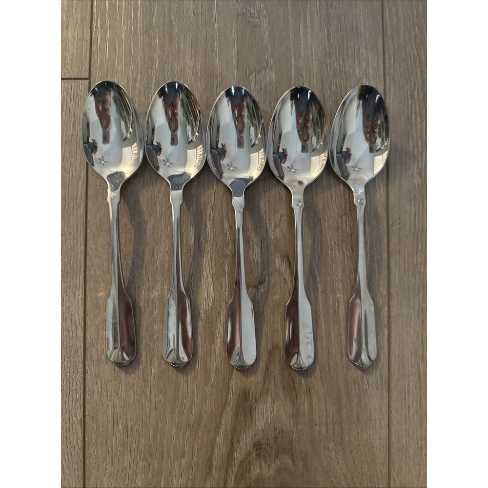 5 Place Oval Soup Spoons Oneida RIDGECREST Stainless 7 1/2"